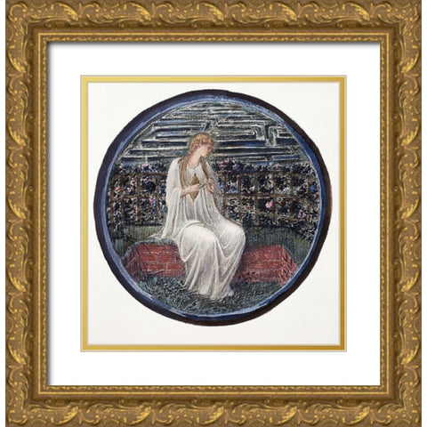 Love In a Tangle Gold Ornate Wood Framed Art Print with Double Matting by Burne-Jones, Sir Edward