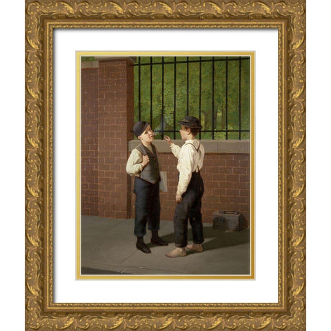 Negotiation Gold Ornate Wood Framed Art Print with Double Matting by Carr, Samuel S