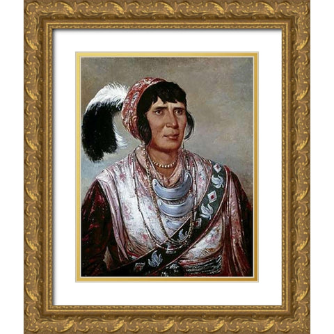 Osceola Gold Ornate Wood Framed Art Print with Double Matting by Catlin, George