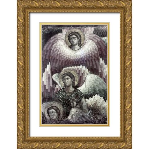 Archangel Seraphim Gold Ornate Wood Framed Art Print with Double Matting by Cavallini, Pietro