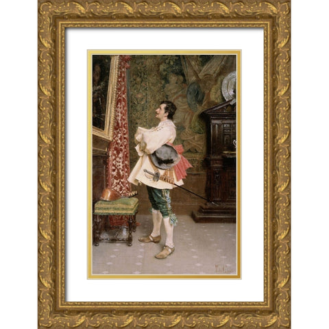 In Front of The Portrait Gold Ornate Wood Framed Art Print with Double Matting by Conti, Tito