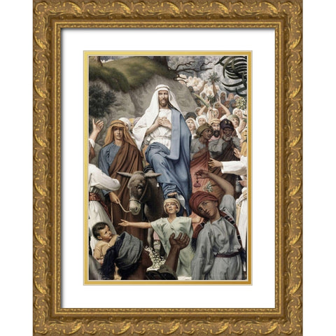 Entrance Into Jerusalem Gold Ornate Wood Framed Art Print with Double Matting by Dalsgaard, Christen