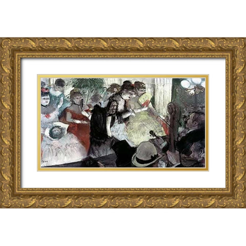 Orchestra Pit Gold Ornate Wood Framed Art Print with Double Matting by Degas, Edgar