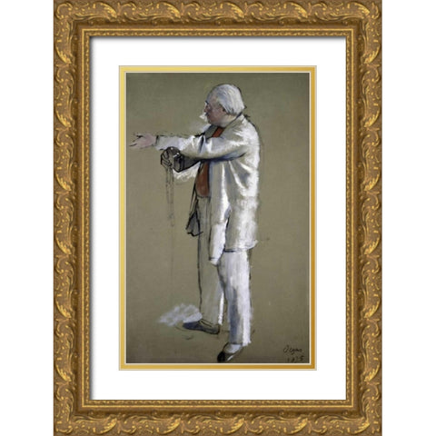 The Ballet Master Gold Ornate Wood Framed Art Print with Double Matting by Degas, Edgar