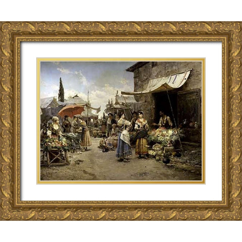 Marketplace Gold Ornate Wood Framed Art Print with Double Matting by Detti, Cesare Agostino