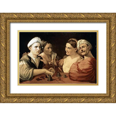 Magicians Gold Ornate Wood Framed Art Print with Double Matting by Dossi, Dosso