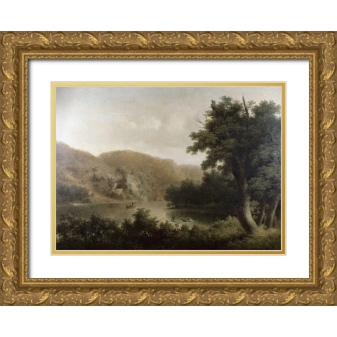 Mountain Lake Gold Ornate Wood Framed Art Print with Double Matting by Doughty, Thomas