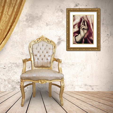 The Redeemer - Detail Gold Ornate Wood Framed Art Print with Double Matting by Greco, El
