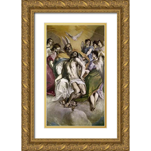 Trinity Gold Ornate Wood Framed Art Print with Double Matting by Greco, El