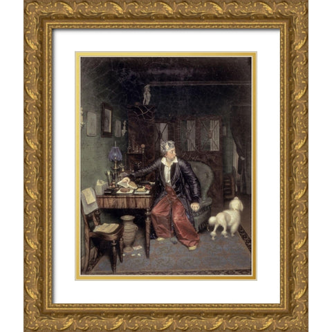 Breakfast of The Aristocrat Gold Ornate Wood Framed Art Print with Double Matting by Fedotov, Pavel Andreevic