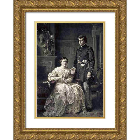 Their Countrys Call (Civil War) Gold Ornate Wood Framed Art Print with Double Matting by Gerome Ferris, Jean Leon