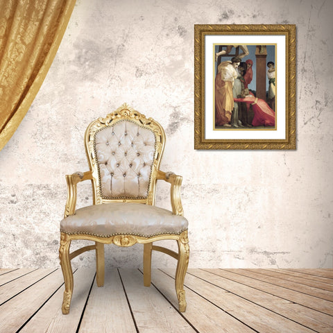 Descent From The Cross (Detail) Gold Ornate Wood Framed Art Print with Double Matting by Fiorentino, Rosso