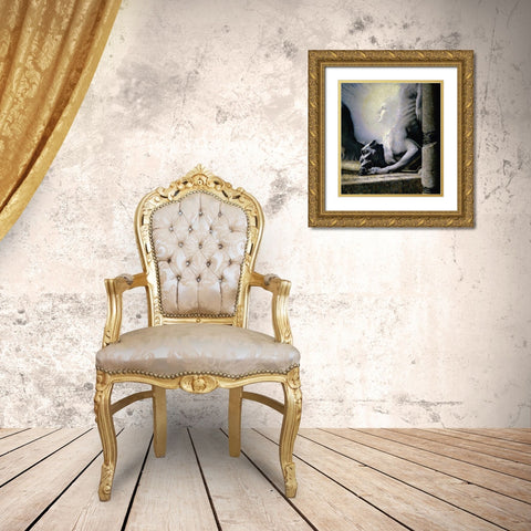 The Sphinx and the Chimera Gold Ornate Wood Framed Art Print with Double Matting by Hawkins, Louis Welden