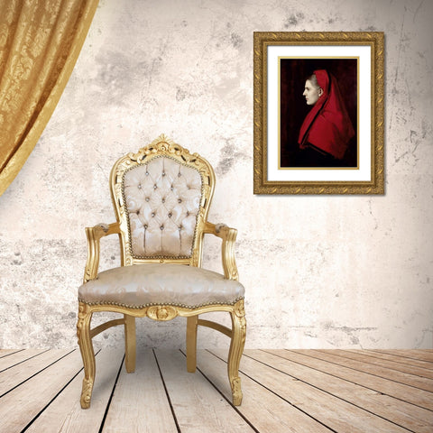 Fabiola Gold Ornate Wood Framed Art Print with Double Matting by Henner, Jean Jacques