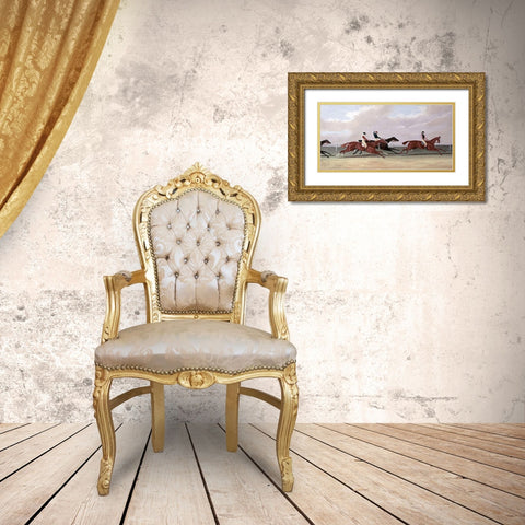 Doncaster St. Leger Gold Ornate Wood Framed Art Print with Double Matting by Herring, John Frederick