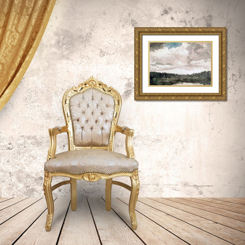 Lone Boat, North Woods Club, Adirondacks Gold Ornate Wood Framed Art Print with Double Matting by Homer, Winslow