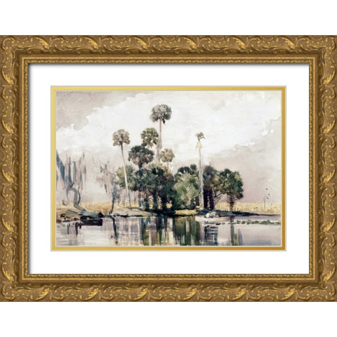 Exotic Island Gold Ornate Wood Framed Art Print with Double Matting by Homer, Winslow