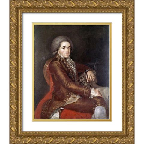 Sculptor Manuel Tolsa Gold Ornate Wood Framed Art Print with Double Matting by Jimeno y Planes, Rafael
