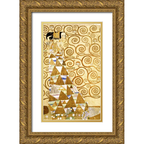 Expectation Gold Ornate Wood Framed Art Print with Double Matting by Klimt, Gustav