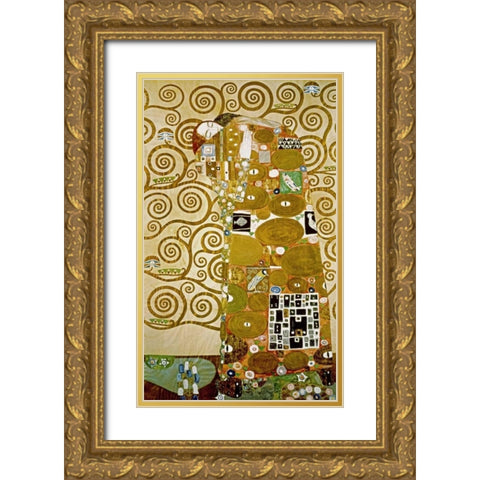 Fulfillment Gold Ornate Wood Framed Art Print with Double Matting by Klimt, Gustav