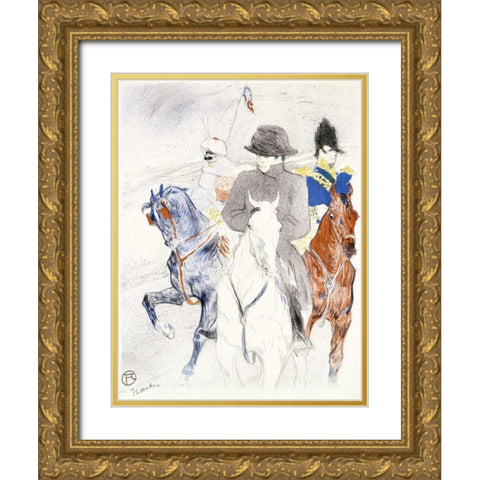 Napoleon Gold Ornate Wood Framed Art Print with Double Matting by Toulouse-Lautrec, Henri