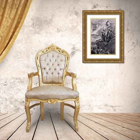 Joshuas Spear Gold Ornate Wood Framed Art Print with Double Matting by Lix, Frederic Theodore