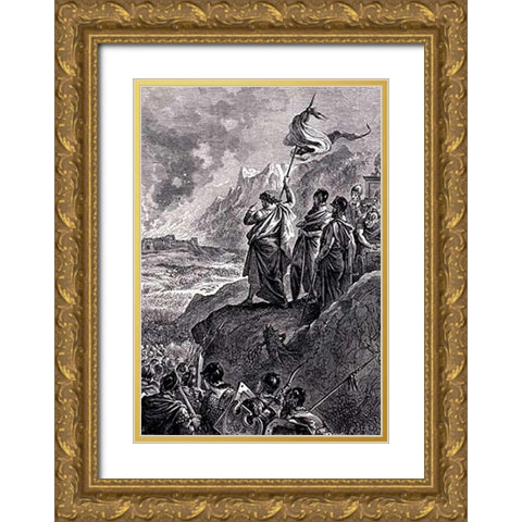 Joshuas Spear Gold Ornate Wood Framed Art Print with Double Matting by Lix, Frederic Theodore