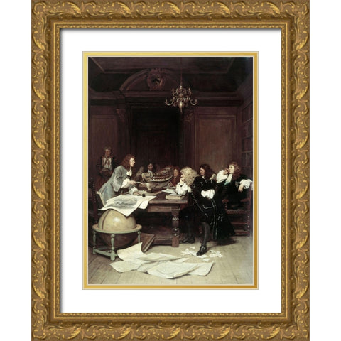 A Ship For Van Tromp Gold Ornate Wood Framed Art Print with Double Matting by Lucas, John Seymour