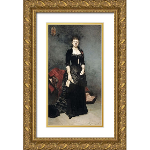 Duchess of Berwick and Alba Gold Ornate Wood Framed Art Print with Double Matting by Madrazo y Garreta, Raimundo de