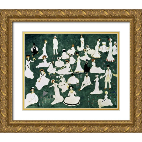 Recovery of a Society Gold Ornate Wood Framed Art Print with Double Matting by Malevich, Kazimir