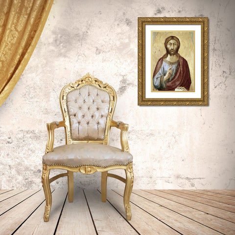The Redeemer Conferring a Blessing Gold Ornate Wood Framed Art Print with Double Matting by Martini, Simone