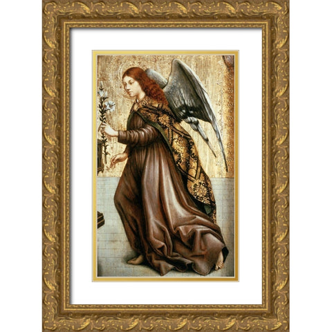 Guardian Angel Gold Ornate Wood Framed Art Print with Double Matting by Master of Avignon,