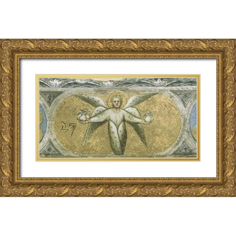 Angel With Seven Cruets For The Scourges Gold Ornate Wood Framed Art Print with Double Matting by De Menabuoi, Giusto