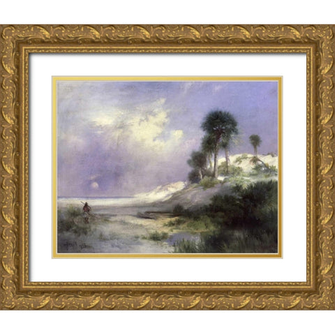 Florida Gold Ornate Wood Framed Art Print with Double Matting by Moran, Thomas