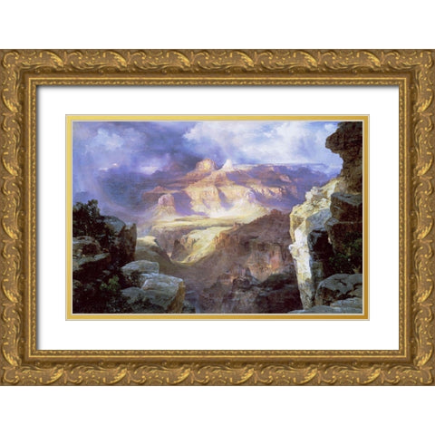 Miracle of Nature Gold Ornate Wood Framed Art Print with Double Matting by Moran, Thomas