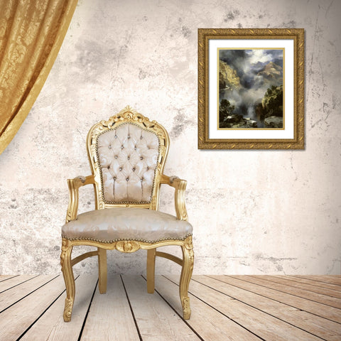 Mist in the Canyon Gold Ornate Wood Framed Art Print with Double Matting by Moran, Thomas