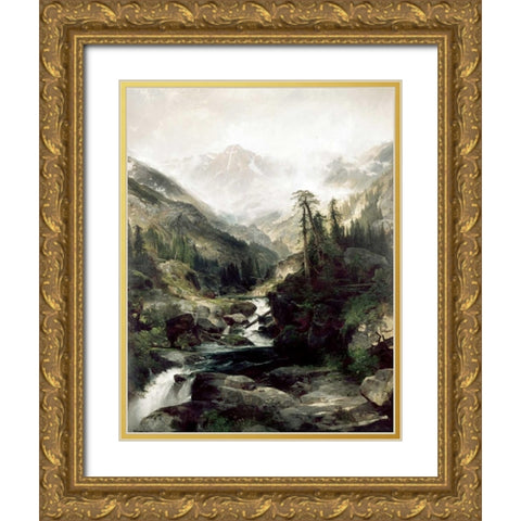 Mountain of The Holy Cross, Colorado Gold Ornate Wood Framed Art Print with Double Matting by Moran, Thomas