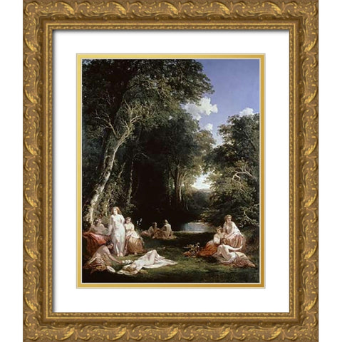 The Golden Age Gold Ornate Wood Framed Art Print with Double Matting by Niemann, Edmund and