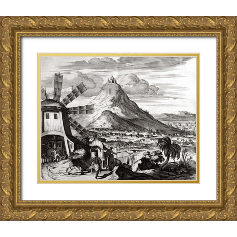 Potosi Gold Ornate Wood Framed Art Print with Double Matting by Ogilby, John