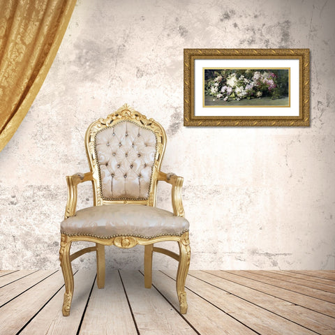 Mountain Laurel Gold Ornate Wood Framed Art Print with Double Matting by Palmer, Adelaide Coburne