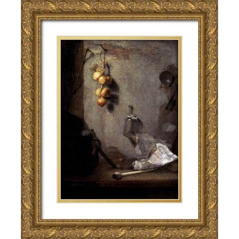 Still Life Gold Ornate Wood Framed Art Print with Double Matting by Paudiss, Christoph