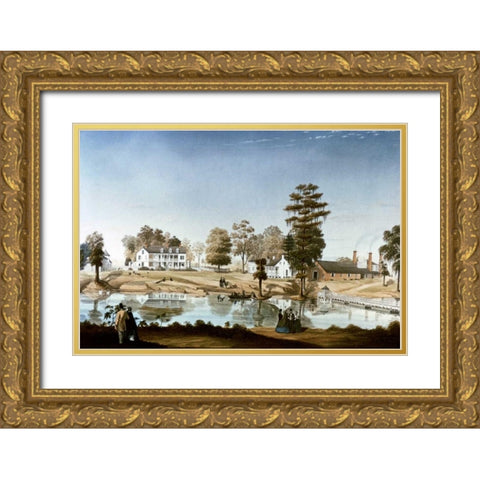 Oliver Plantation Gold Ornate Wood Framed Art Print with Double Matting by Persac, Marie Adrien