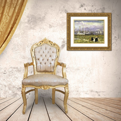 Title Unknown Gold Ornate Wood Framed Art Print with Double Matting by Prendergast, Maurice Brazil