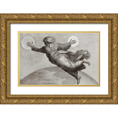 Sun and Moon Gold Ornate Wood Framed Art Print with Double Matting by Raphael