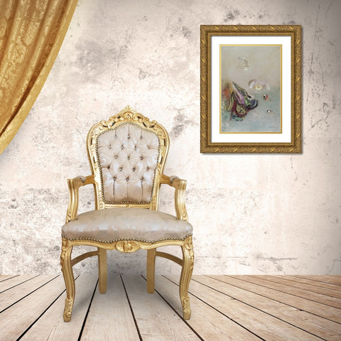 Abstract Scene Gold Ornate Wood Framed Art Print with Double Matting by Redon, Odilion