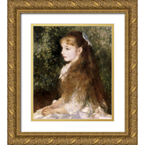 Irene Cahen DAnvers Gold Ornate Wood Framed Art Print with Double Matting by Renoir, Pierre-Auguste