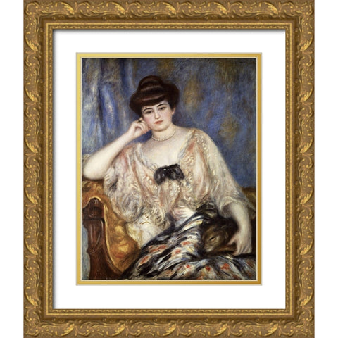Misia Natanson Gold Ornate Wood Framed Art Print with Double Matting by Renoir, Pierre-Auguste