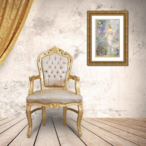 The Four Seasons: The Spring Gold Ornate Wood Framed Art Print with Double Matting by Renoir, Pierre-Auguste
