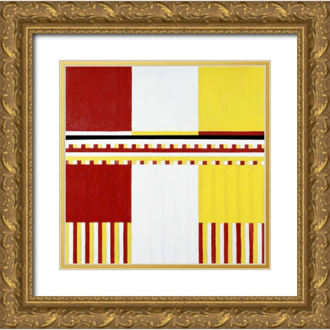 Untitled Gold Ornate Wood Framed Art Print with Double Matting by Rice, Arnold