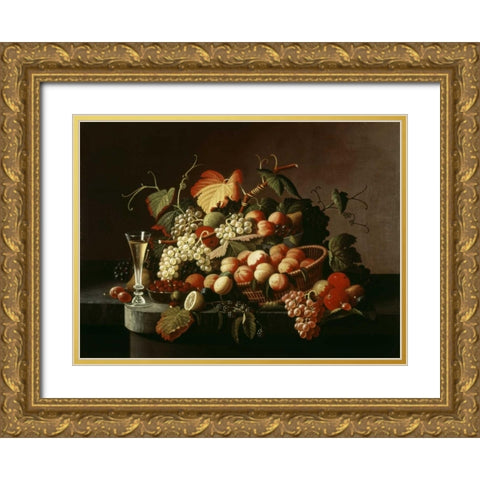 Bountiful Nature Gold Ornate Wood Framed Art Print with Double Matting by Roesen, Severin